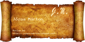 Józsa Márton névjegykártya