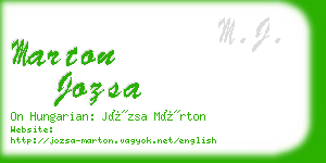 marton jozsa business card
